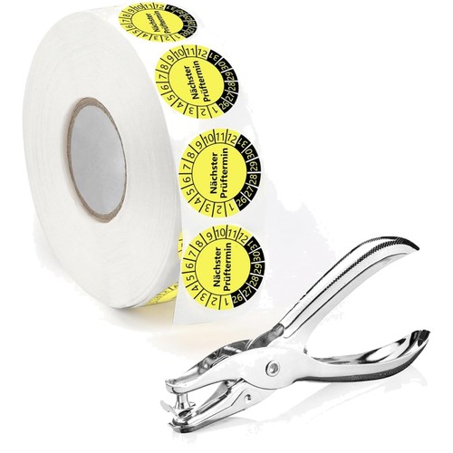 Prüfplaketten 30mm gelb 1000 - prüfplaketten,